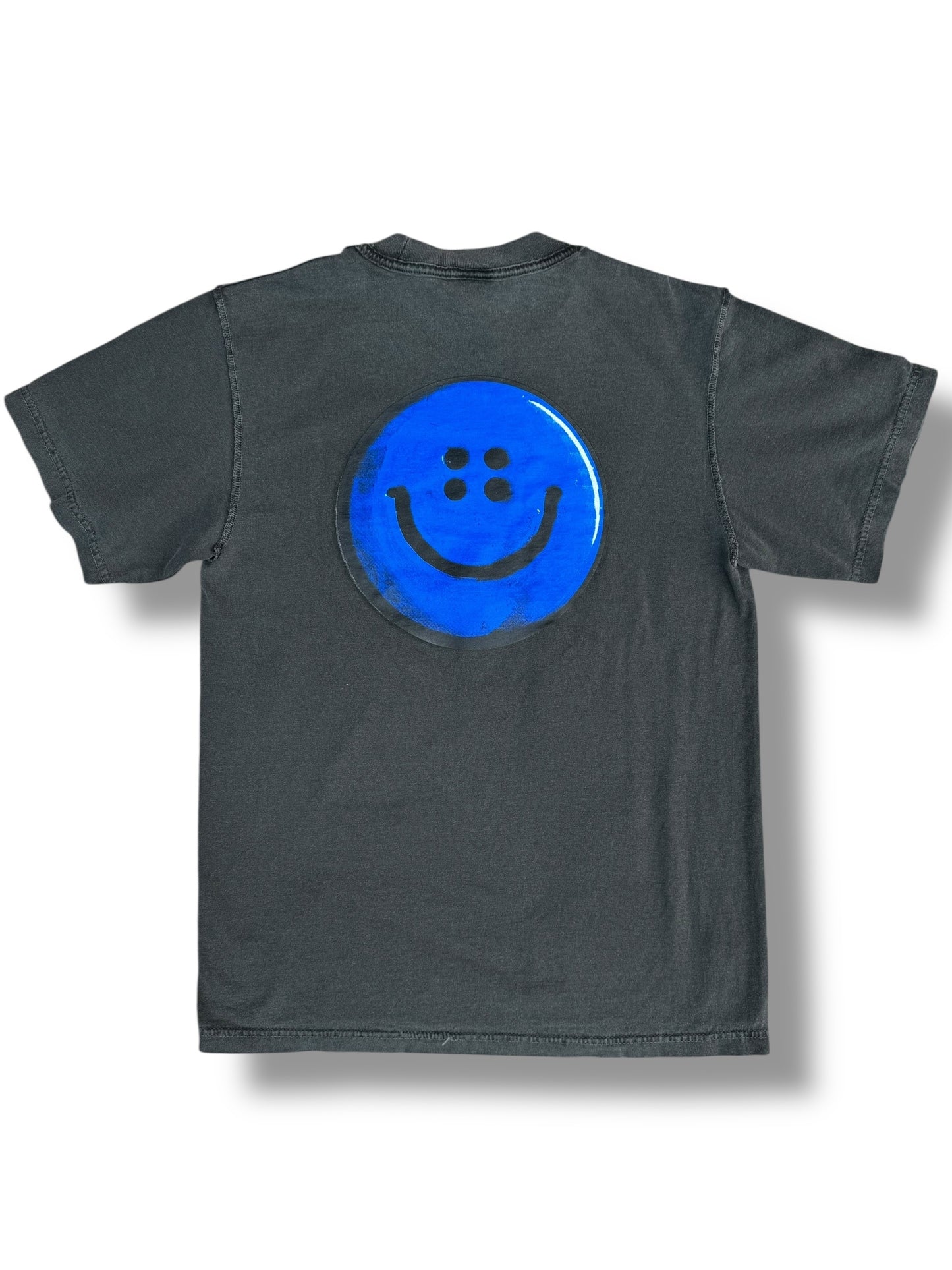 Blue Buttons Smiley Tee