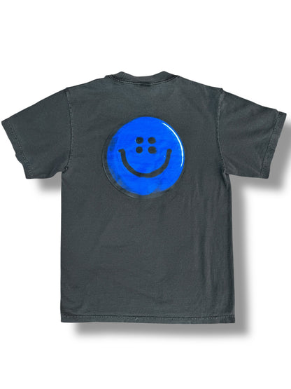 Blue Buttons Smiley Tee