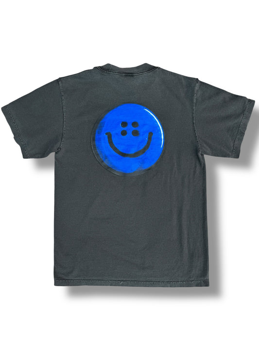 Blue Buttons Smiley Tee