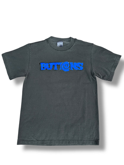 Blue Buttons Smiley Tee