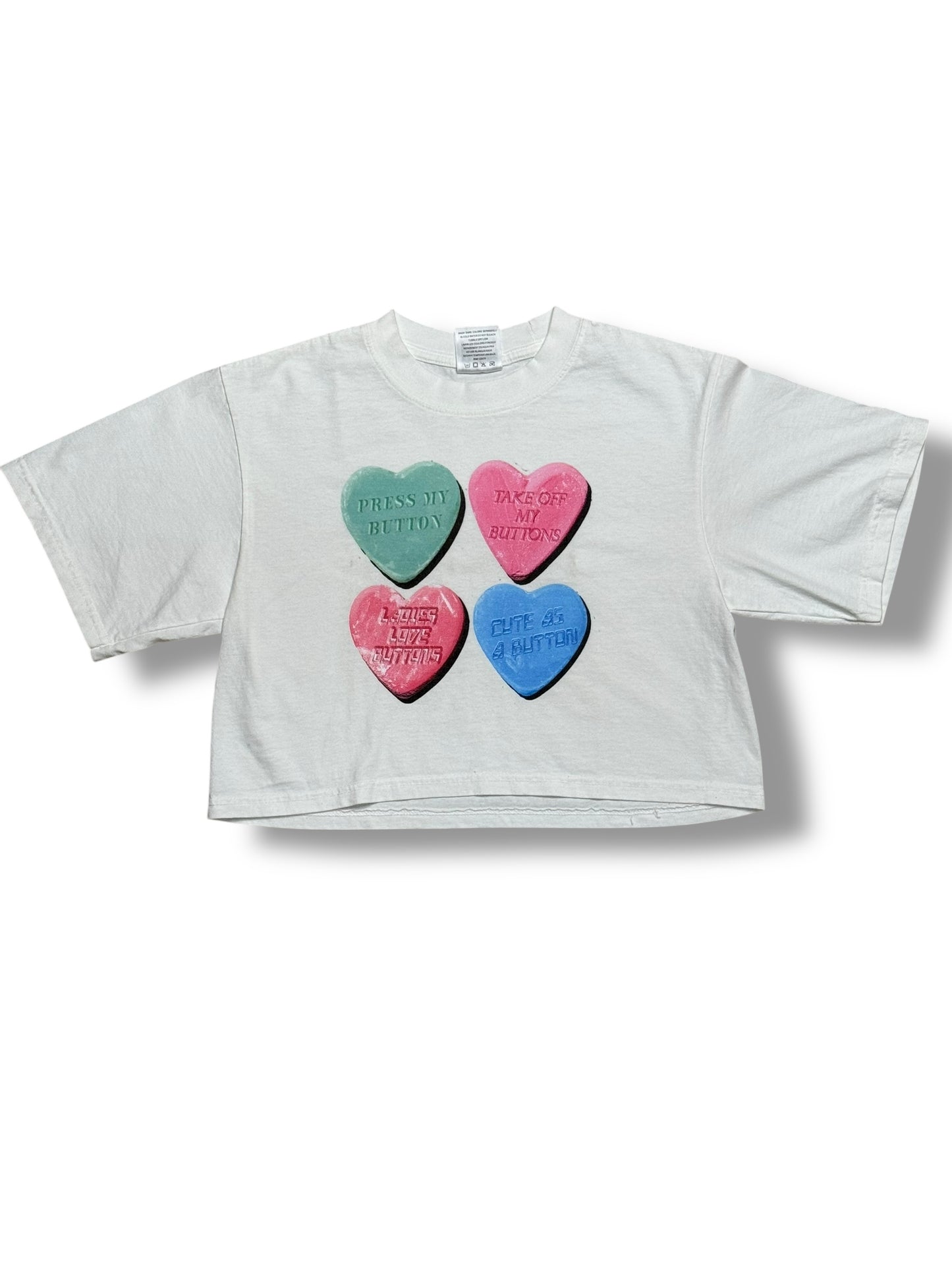 Coversation Hearts Ladies' Crop Tee