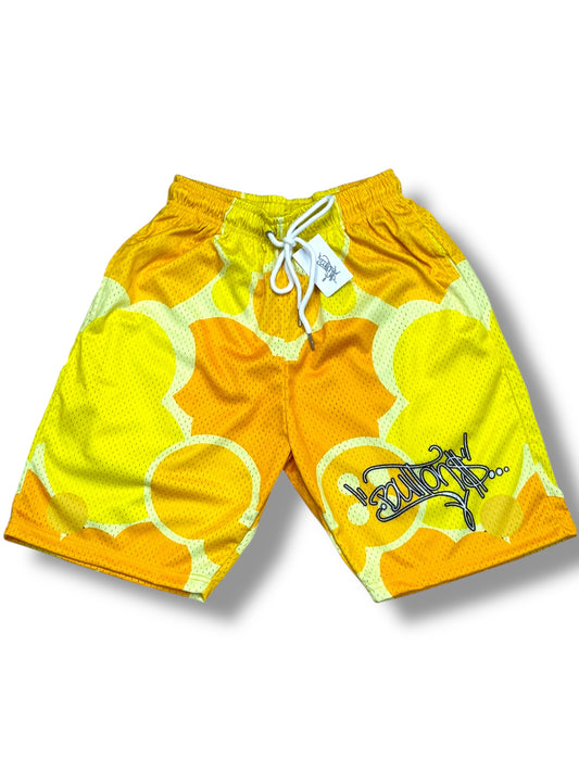 Yellow Camo Mesh Shorts